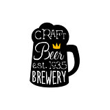 Craft Beer Logo Design Template With Pint Silhouette