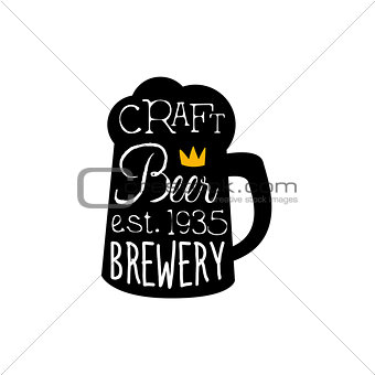 Craft Beer Logo Design Template With Pint Silhouette