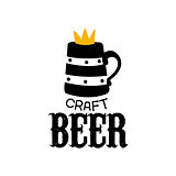 Craft Beer Logo Design Template With Crown
