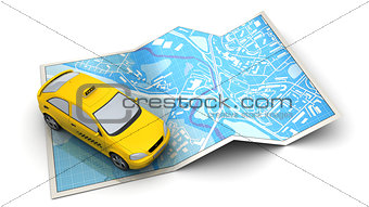 taxi on map