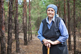 Portrait of an aged woman outdoors