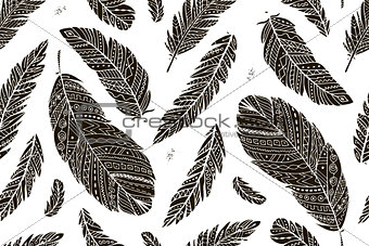 Feather seamless pattern for your design