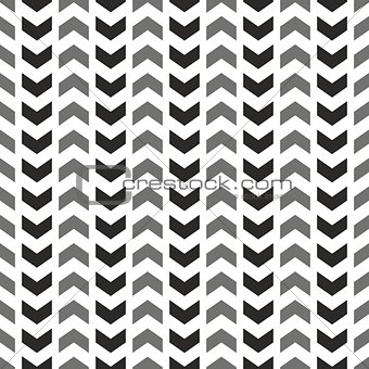 Tile vector pattern with grey and black arrows on white background