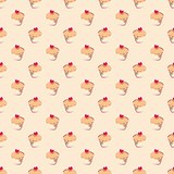 Tile vector pattern with cupcakes