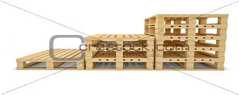 Stair of euro pallet. Front view