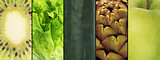 Green fruit collage