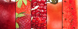 Red fruit collage