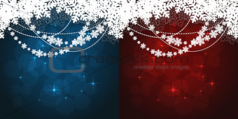red and blue christmas cards