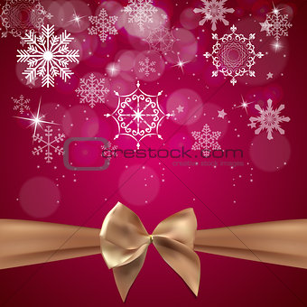 Abstract Beauty Christmas and New Year Background with Bow Ribbon