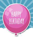 Color Glossy Happy Birthday Balloons Banner Background Vector Il