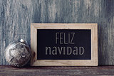 text feliz navidad, merry christmas in spanish
