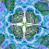 Seamless Ornament, Clover and Watercolor