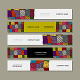 Business card collection, patchwork carpet design