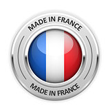 Silver medal Made in France with flag