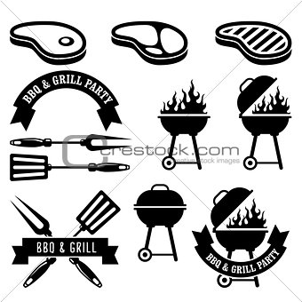 Barbecue party - bbq and grill elements