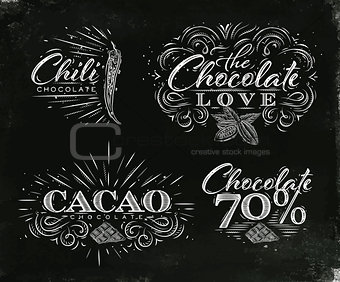 Chocolate labels collection black