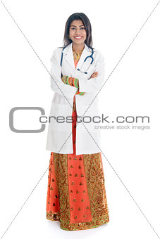 Full length Indian female medical doctor portrait