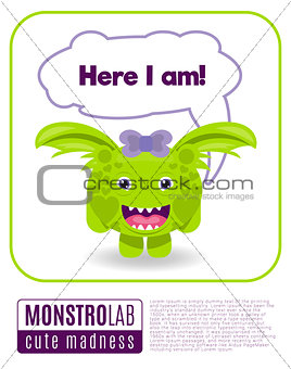 Illustration of a monster saying here i am