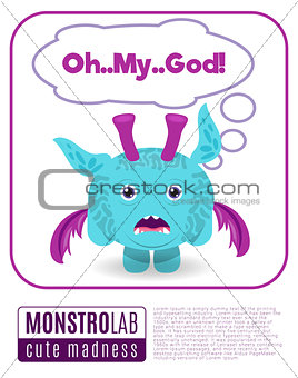 Illustration of a monster saying omg
