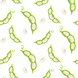 Kidney french bean pods seamless vector pattern.