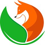 fox with leaf logo