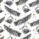 Christmas birds ornament Seamless pattern
