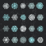 Ink hand drawn snowflakes collection
