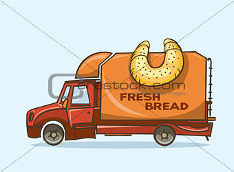 Truck - delivery bread and baguettes.