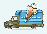 Truck - delivery ice cream.