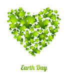 Earth Day ecology green leaves vector background
