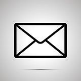 Simple black icon of envelope on light background