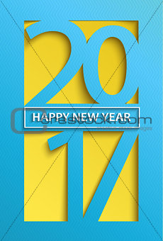 Modern Happy New year 2017 greeting card.