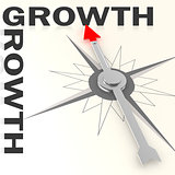 Compass with growth word isolated