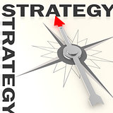 Compass with strategy word isolated