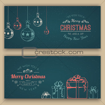Greeting text and sketch decorations.