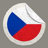 Czech Republic flag on a paper label
