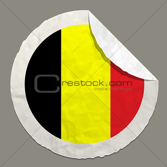 Belgium flag on a paper label