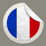 France flag on a paper label