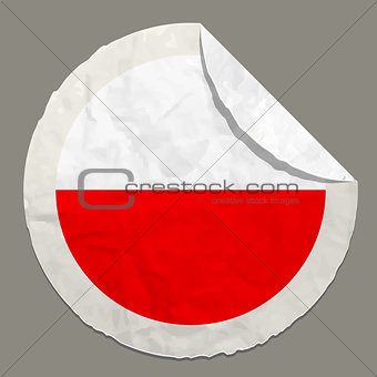 Poland flag on a paper label