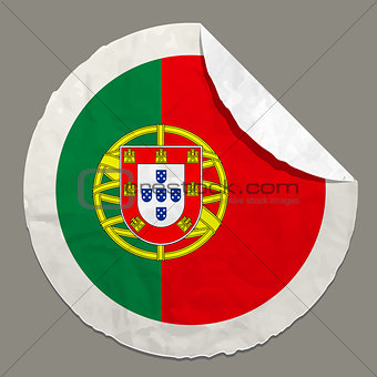 Portugal flag on a paper label