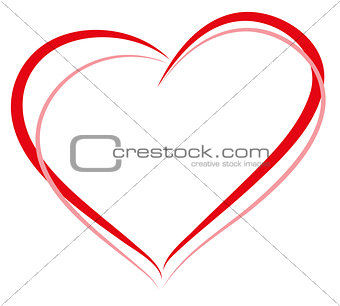 Red and pink heart shape. Lesbian couple sign