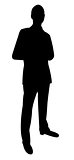 man standing, silhouette vector