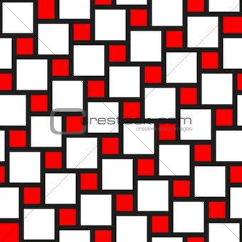 Vector red and white tiles seamless pattern