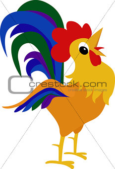 Rooster, cock cartoon design element