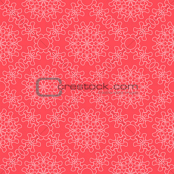 Red Ornamental Seamless Line Pattern