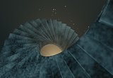 Spiral stair in space to the light 3d illustration