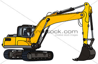 Yellow big excavator