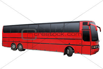 Triaxial red bus.