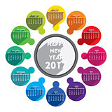 happy new year 2017 calendar design 