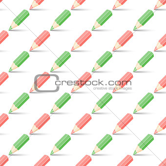 Red and green pencils